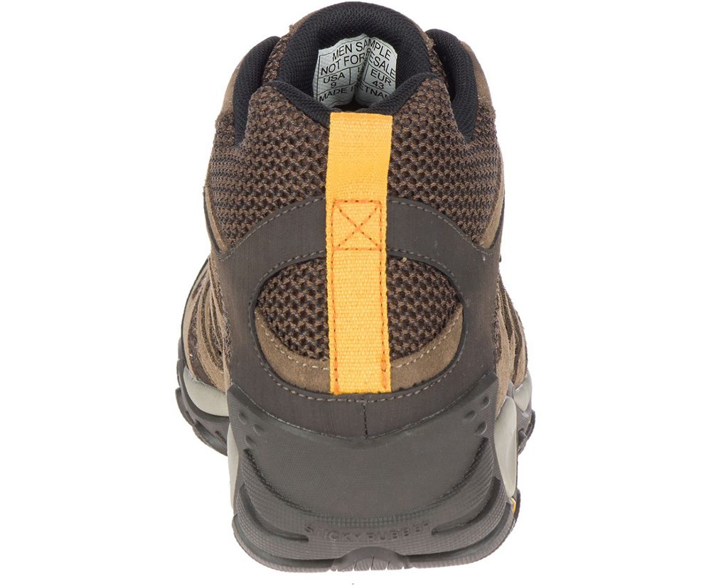 Botas Homem - Merrell Alverstone Mid Waterproof Wide Width - Marrom - YCT842513